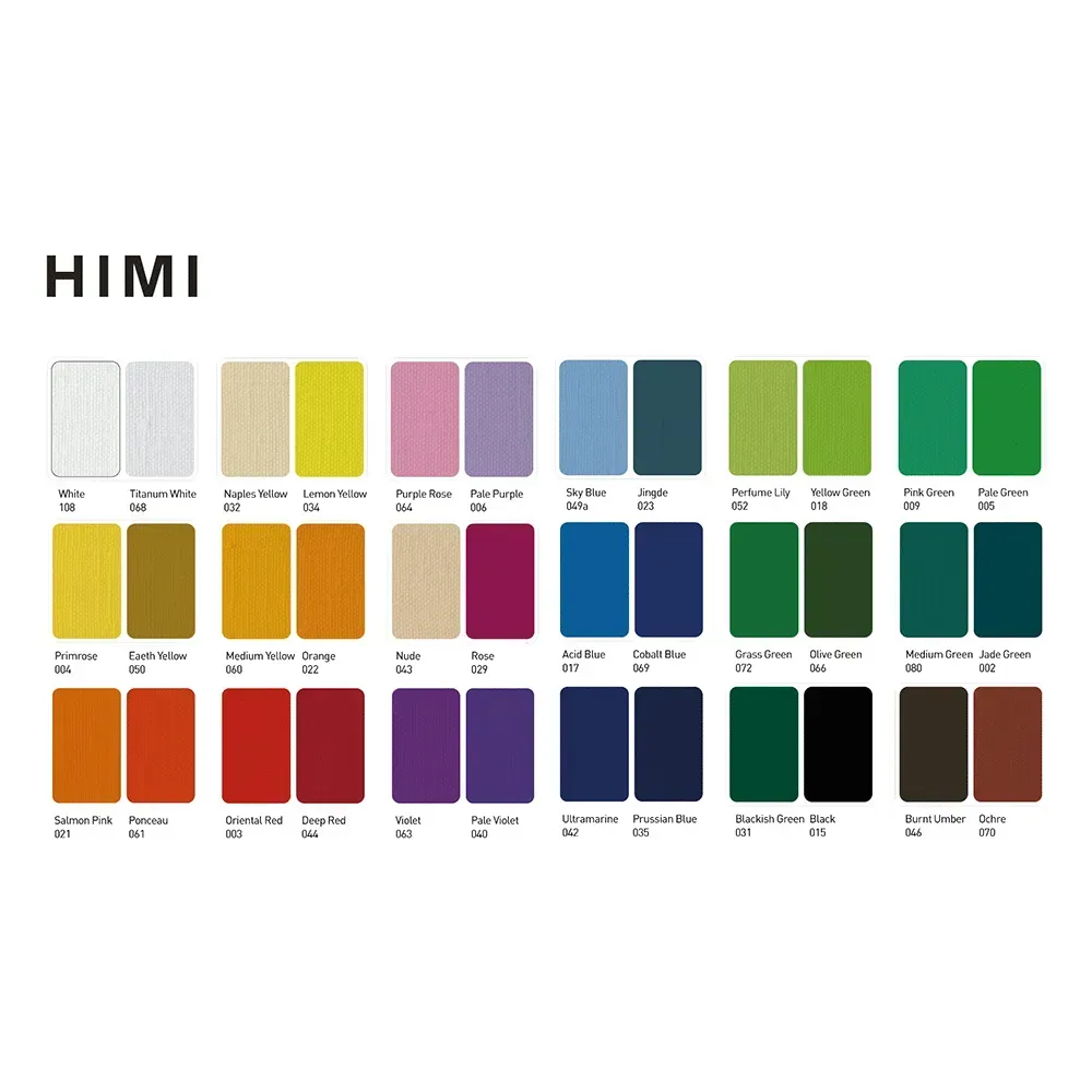 Набор гуашевых красок Twin Cup 36*12 мл+3 кисти, голубой пластик.пенал, HIMI 11