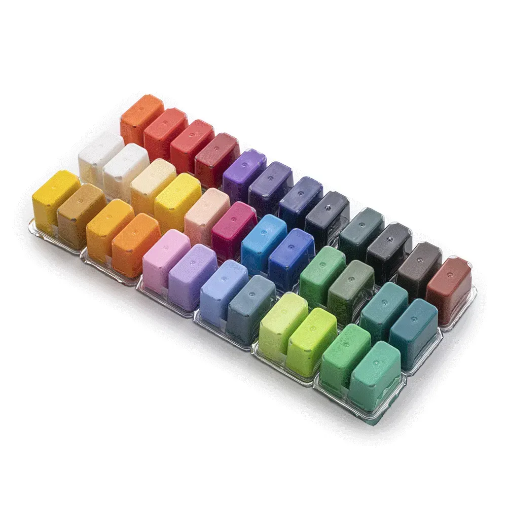 Набор гуашевых красок Twin Cup 36*12 мл+3 кисти, голубой пластик.пенал, HIMI 4