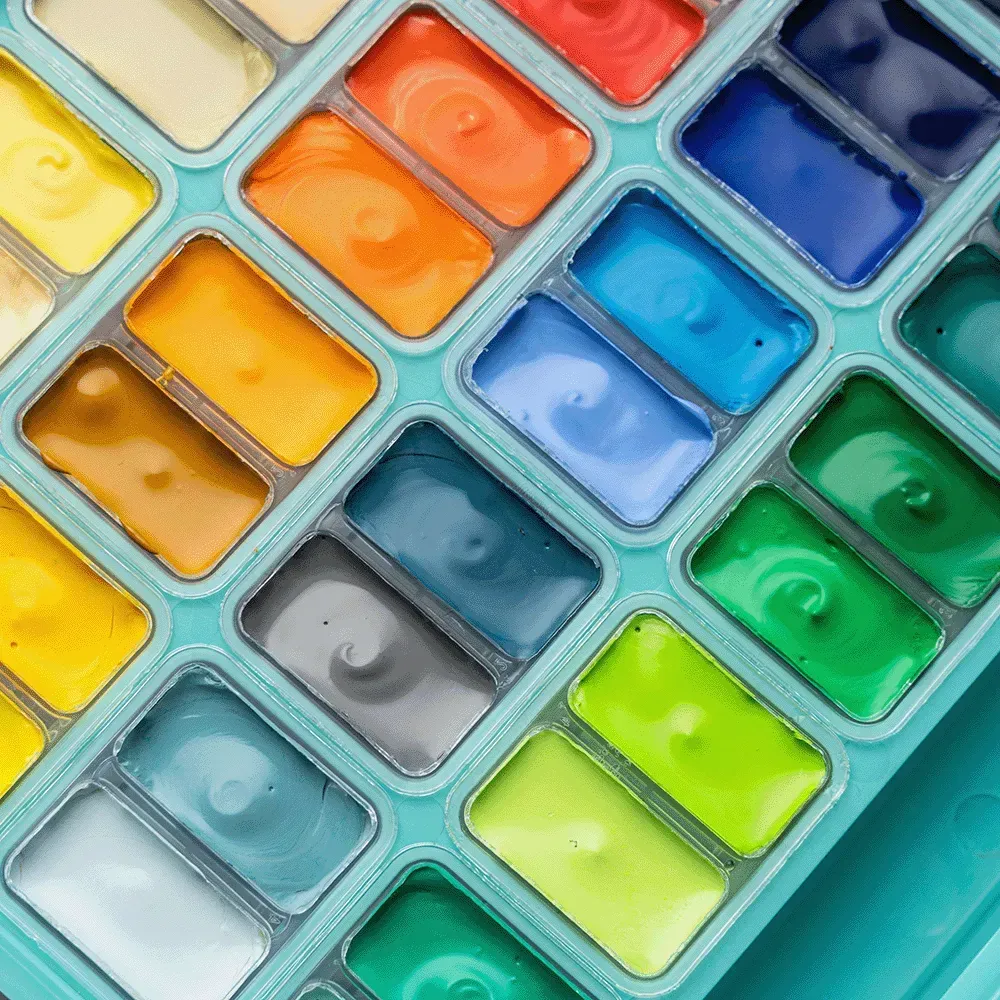 Набір гуашевих фарб Twin Cup 48*12 мл, зелений пластик.пенал, HIMI 4