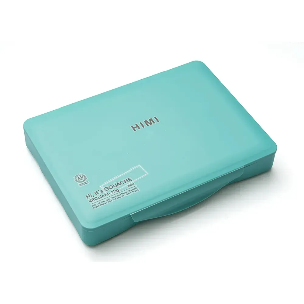 Набір гуашевих фарб Twin Cup 48*12 мл, зелений пластик.пенал, HIMI 1