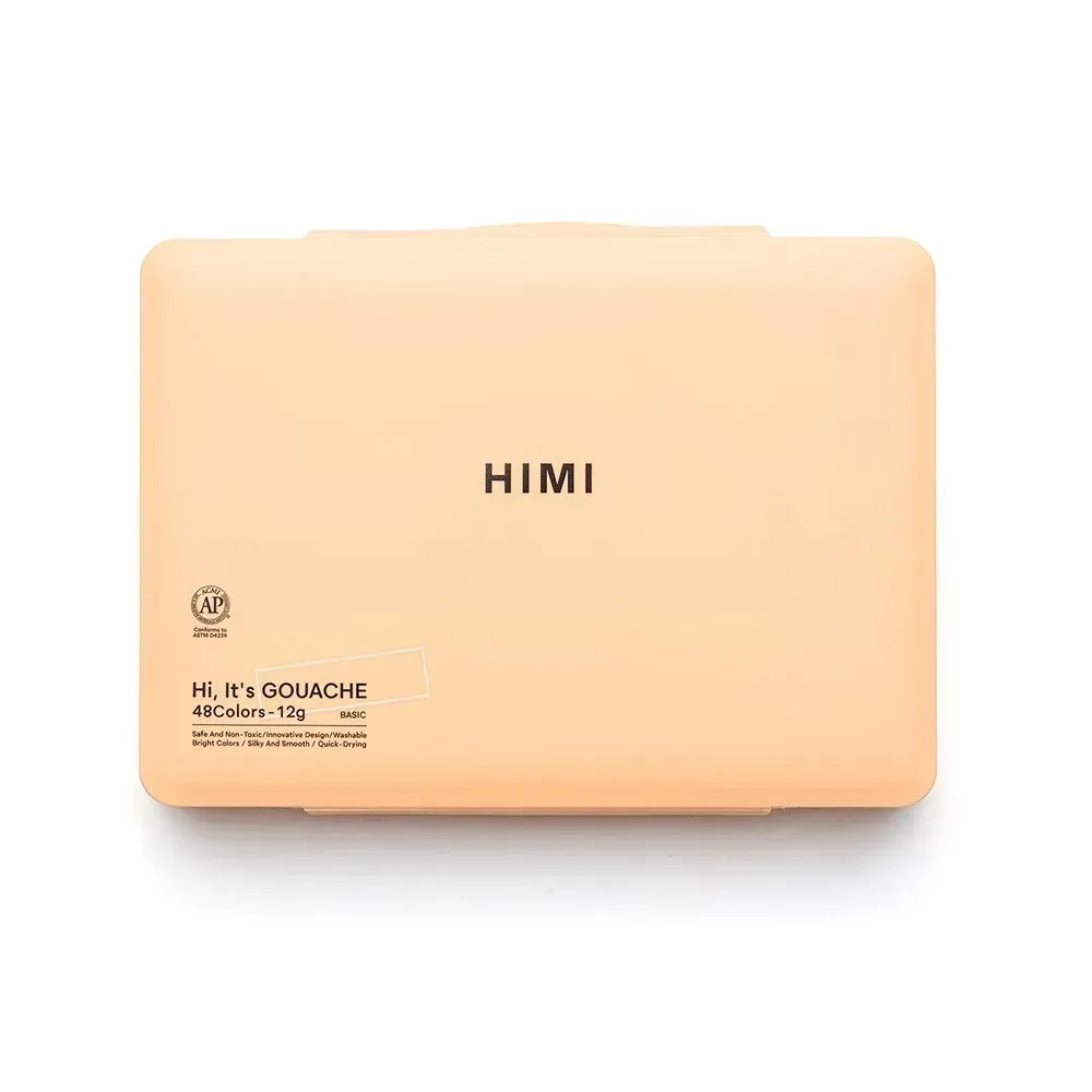 Набір гуашевих фарб Twin Cup 48*12 мл, персиковий пластик.пенал, HIMI 2