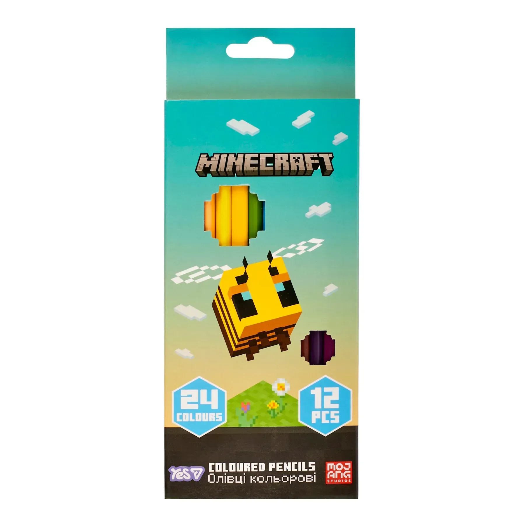 Карандаши цветные Yes 12/24 цветов "Minecraft. Spring", 290775