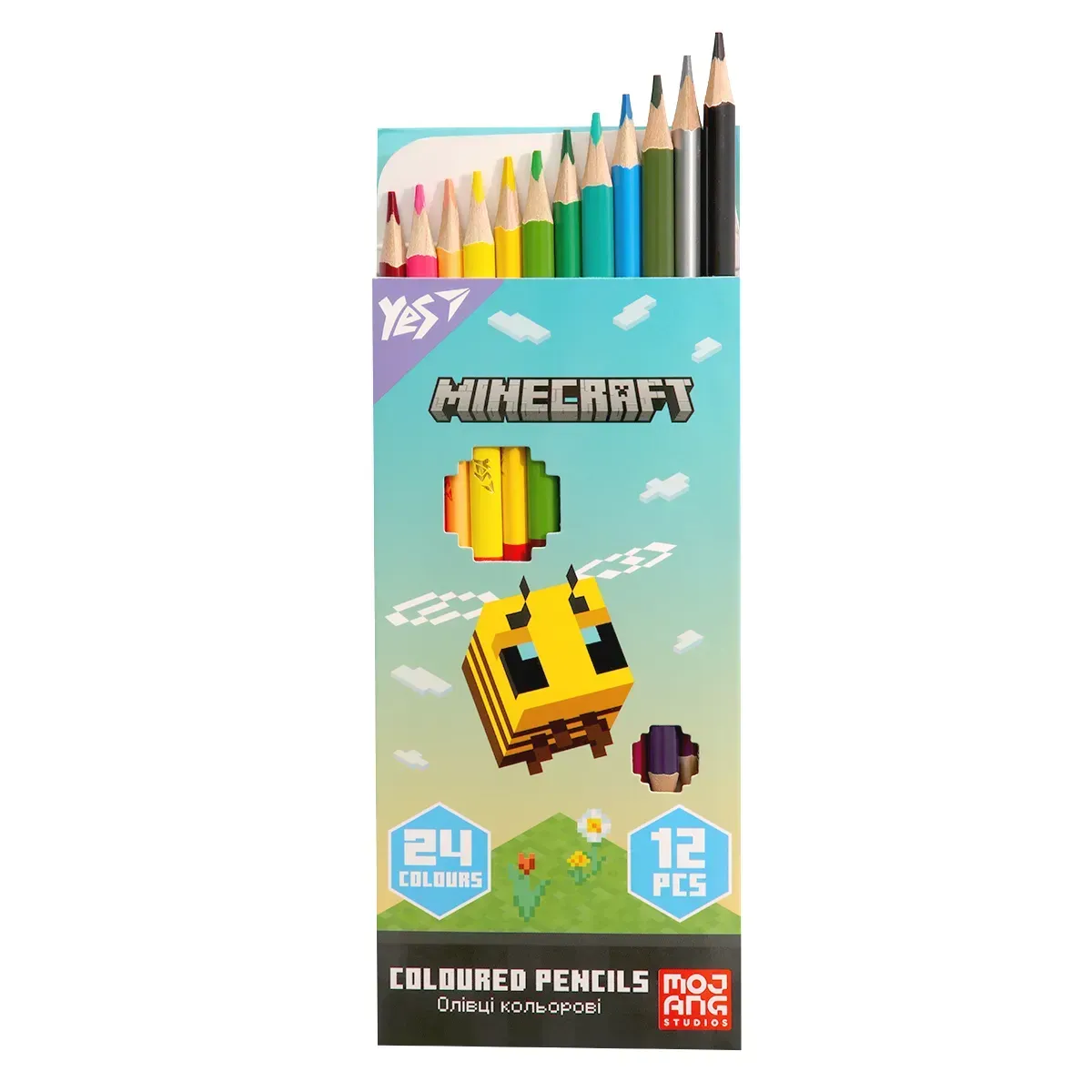 Карандаши цветные Yes 12/24 цветов "Minecraft. Spring", 290775 2