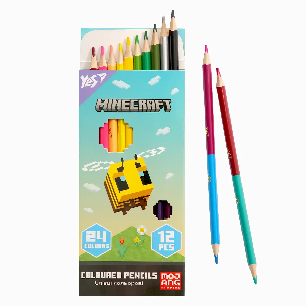 Карандаши цветные Yes 12/24 цветов "Minecraft. Spring", 290775 3