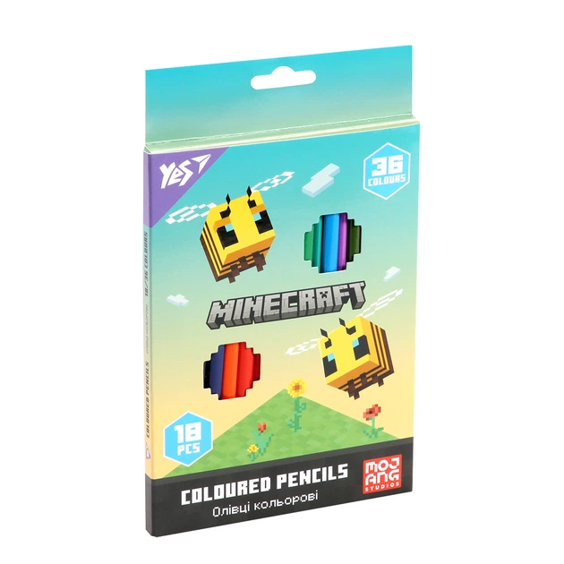 Карандаши цветные Yes 18/36 цветов "Minecraft. Spring", 290774 1