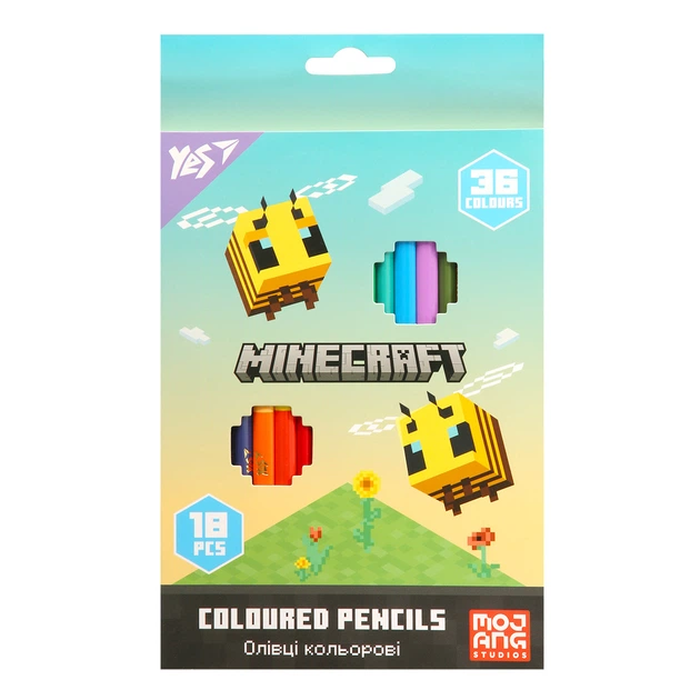 Карандаши цветные Yes 18/36 цветов "Minecraft. Spring", 290774