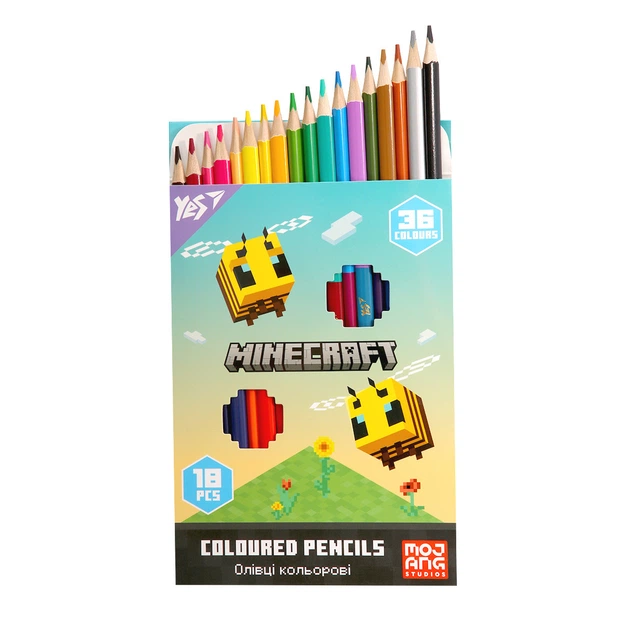 Карандаши цветные Yes 18/36 цветов "Minecraft. Spring", 290774 2