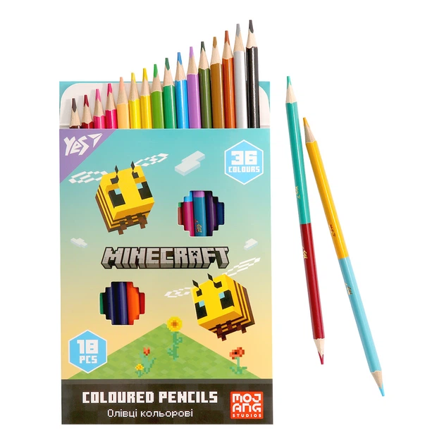 Карандаши цветные Yes 18/36 цветов "Minecraft. Spring", 290774 3