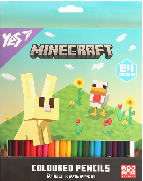 Карандаши цветные Yes 24 цвета "Minecraft. Spring", 290776