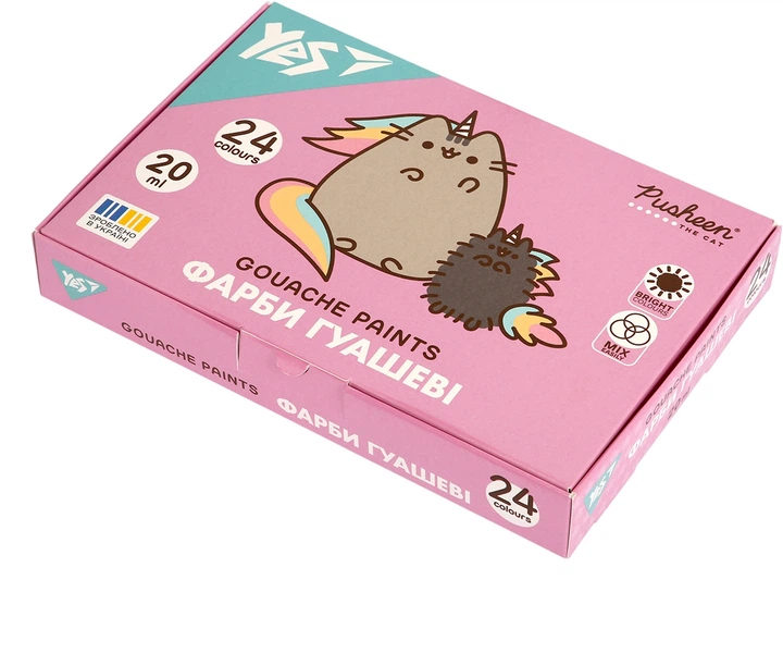 Краски гуашевые Yes "Pusheen" 24 цв., 20 мл, 230404