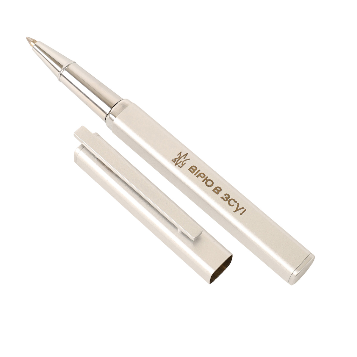 Ручка-ролер Cabinet "Вірю в ЗСУ", корпус сріблястий, квадратної форми, O10295-1P 1