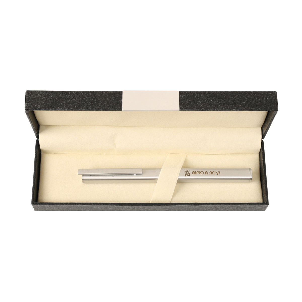 Ручка-ролер Cabinet "Вірю в ЗСУ", корпус сріблястий, квадратної форми, O10295-1P 4