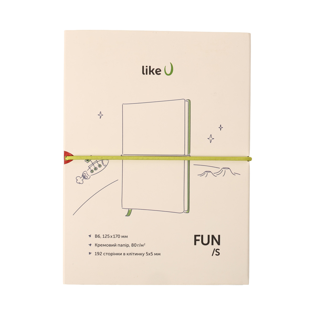 Записник В6 Fun у клітинку  Обкладинка червона/салатова кремовий блок, 512ILFR1RI 2