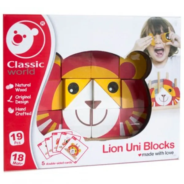 Игрушка деревянная Classic World "Вертикальный пазл Львенка", 5106