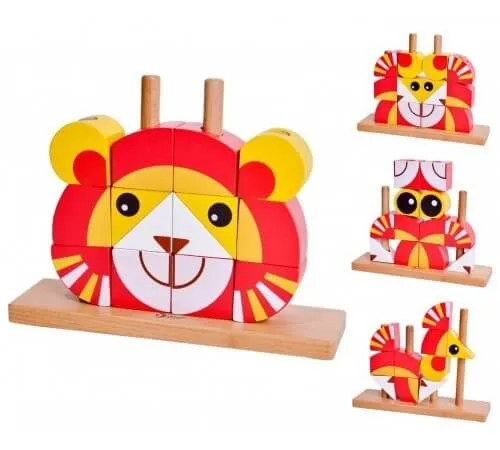 Игрушка деревянная Classic World "Вертикальный пазл Львенка", 5106 3