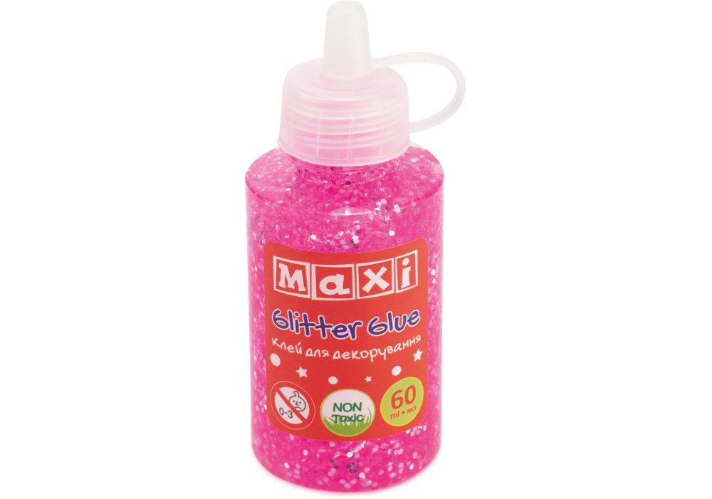 Клей для декорування з блискітками пастель, 60 мл, пурпурний