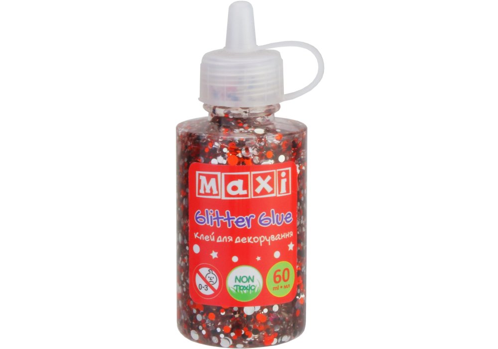 Клей для декорування з конфетті та блискітками, 60 мл, чорний