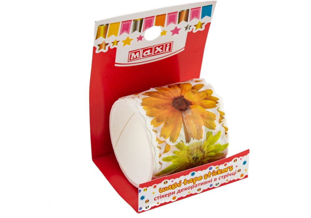 Стікери декоративні "Жовто-гарячі квіти" в стрічці на клейкій основі