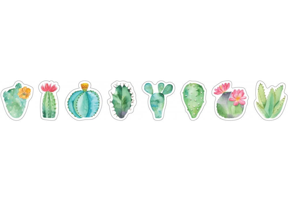 Стікери декоративні "Кактуси" в стрічці на клейкій основі 1