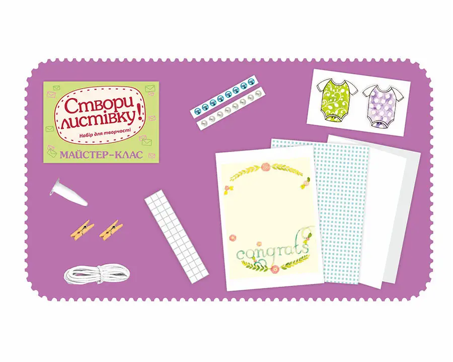 Набор, техника кардмейкинг, открытка "Сердечные поздравления!", Rosa Start 1