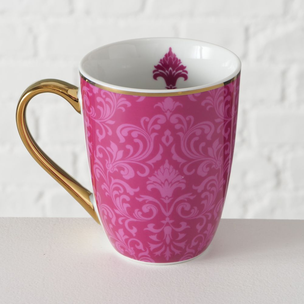 Чашка порцелянова "Ruby" 330 мл, рожево-золотий (2 види), 2002076