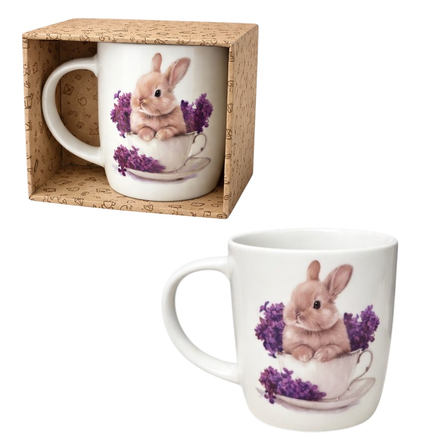 Чашка "Зайка в чашке" бочка, 360 мл + подарочная коробка Kvarta, 1858 1