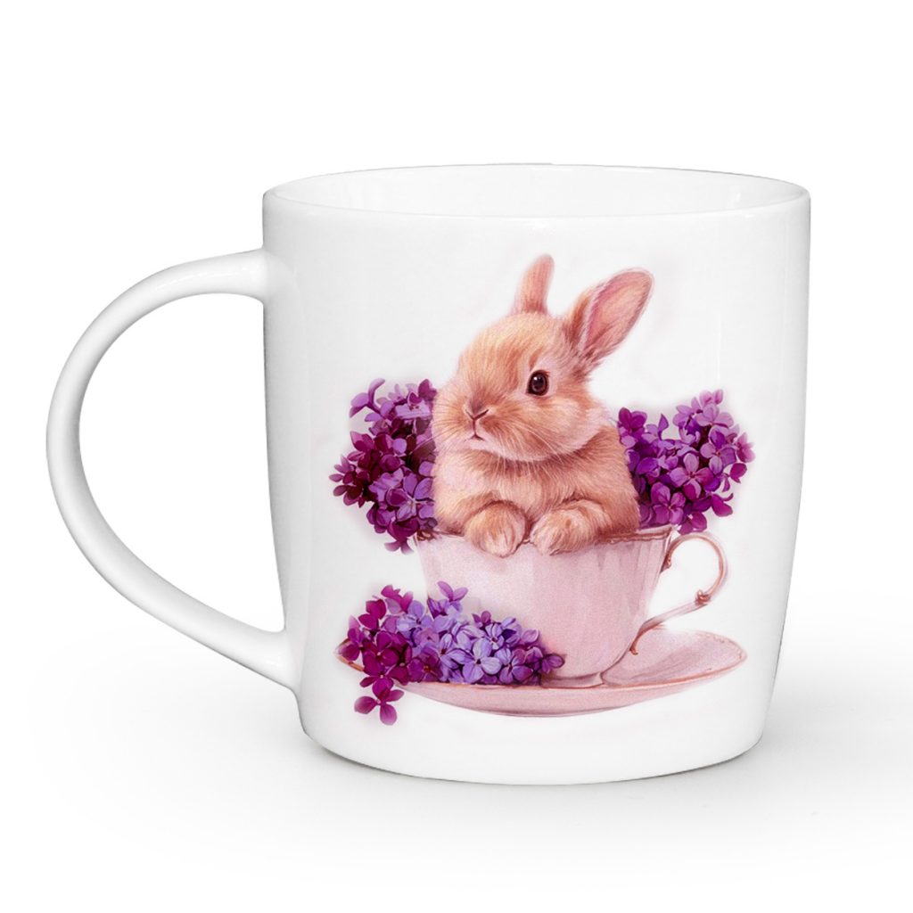 Чашка "Зайка в чашке" бочка, 360 мл + подарочная коробка Kvarta, 1858