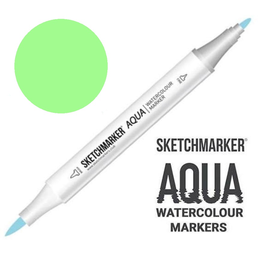Маркер акварельний двосторонній SKETCHMARKER Aqua Pro Зелений свіжий, SMA-FRGR