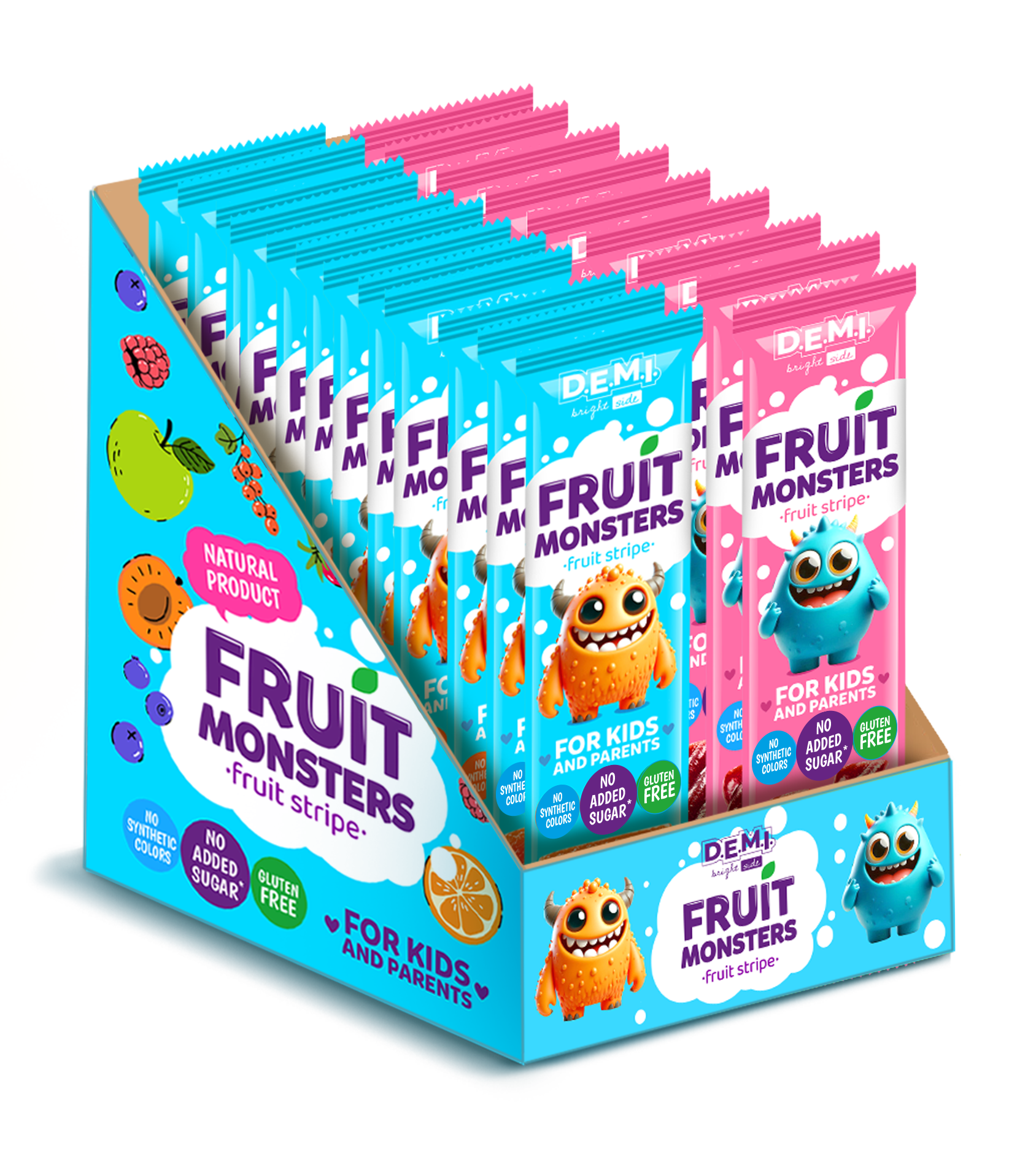 Пастила фруктова "Fruit Monsters" із соком малини, 15 г, ТМ "D.E.M.I"