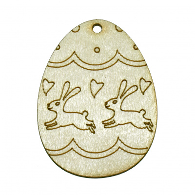 Заготовка деревянная Пасхальное яйцо 60*45 мм (маленькое), в ассортименте 1