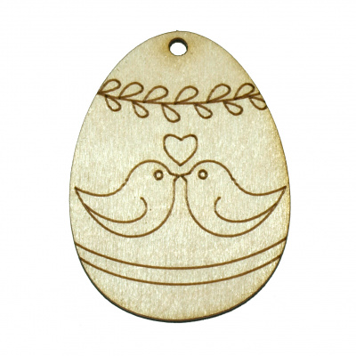 Заготовка деревянная Пасхальное яйцо 60*45 мм (маленькое), в ассортименте 3