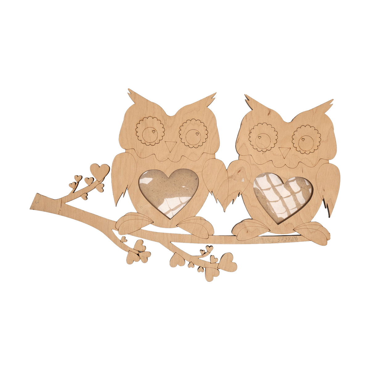 Заготовка деревянная Фоторамка "Совушки на ветке", Ф6