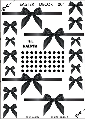 Декор на водной основе черные банты The Nalipka Easter Decor 001