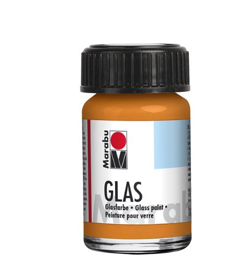 Краска витражная на водной основе, Оранжевая, 15мл, Marabu Glas, 130639013