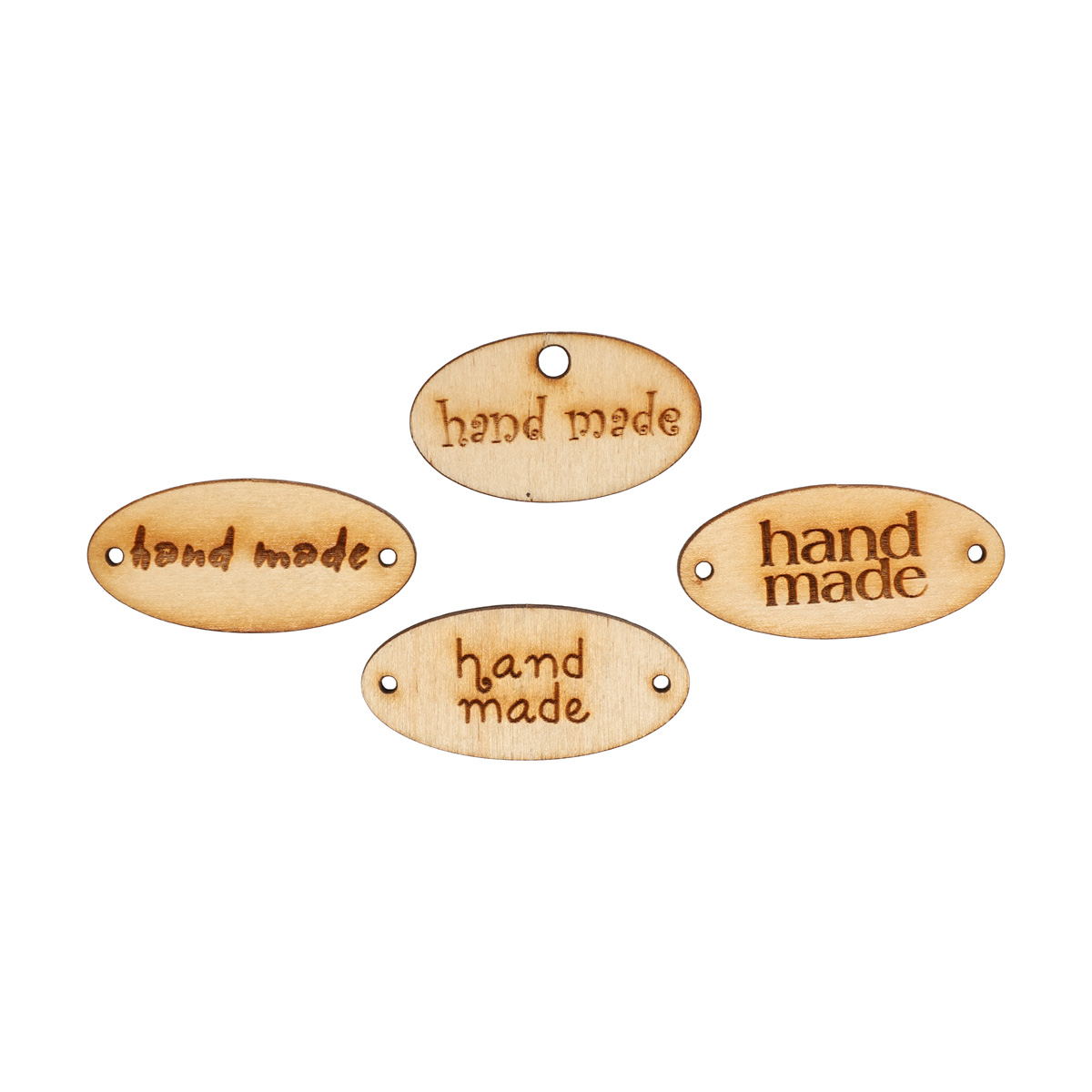 Бірки дерев’яні Hand Made, овал, 28*8 мм