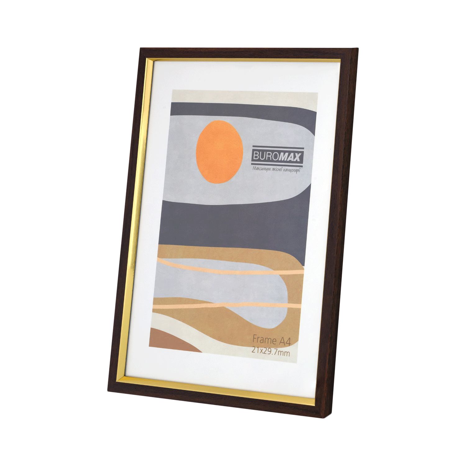 Фоторамка А4, 21*29.7 см коричнева з золотом, BM.0901 1