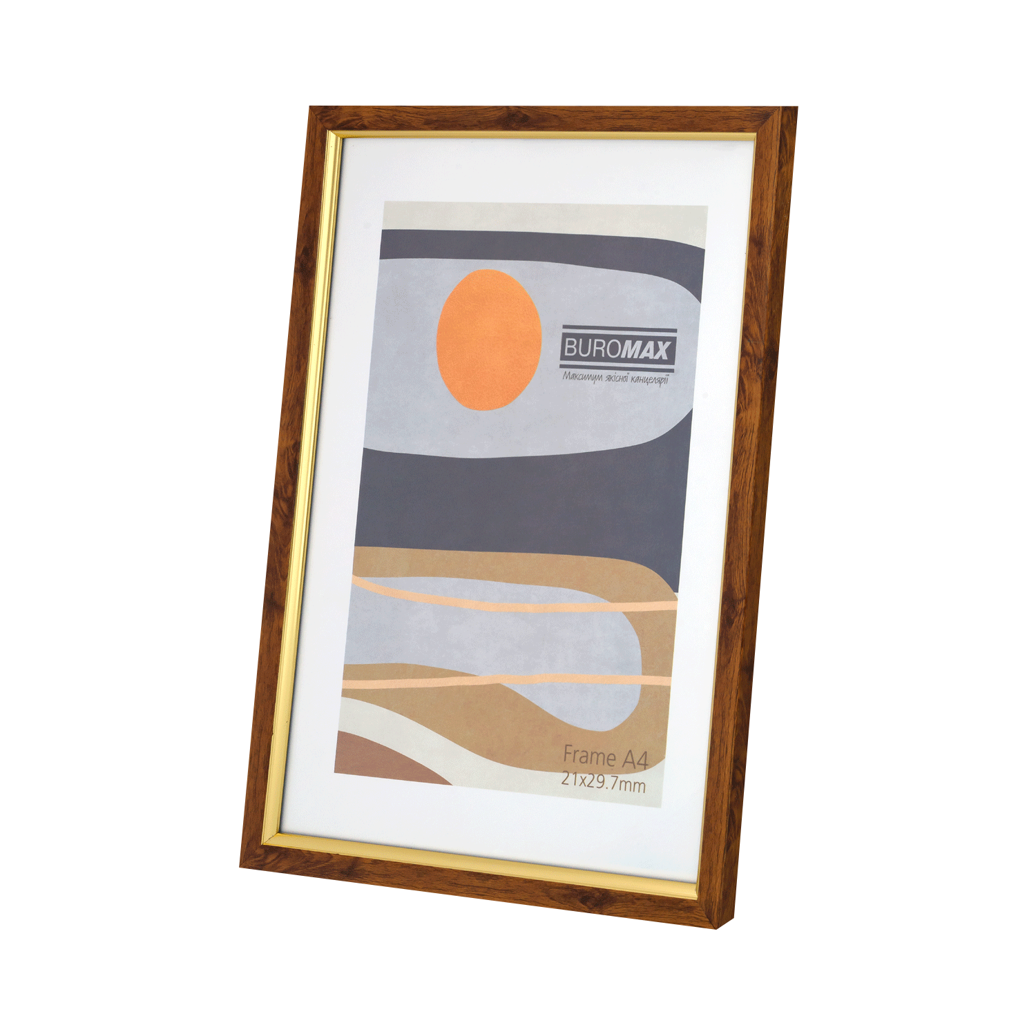 Фоторамка А4, 21*29.7 см світло-коричнева з золотом, BM.0902 1