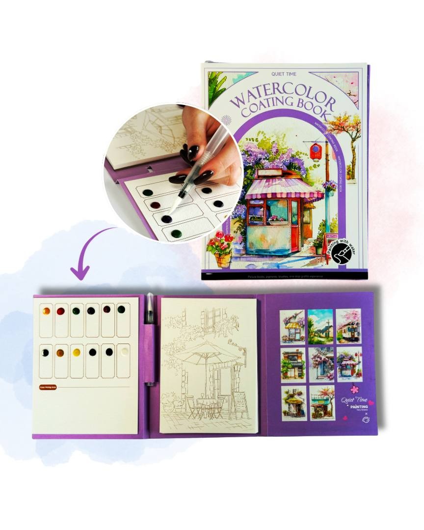 Акварельний скетчбук, з ручкою та твердими фарбами "Місто", SKETCH5 1