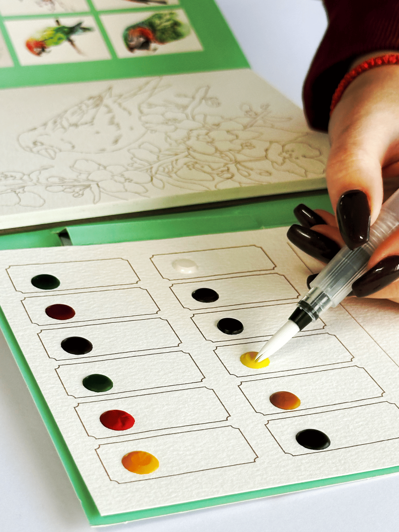 Акварельний скетчбук, з ручкою та твердими фарбами "Птахи", SKETCH1 3