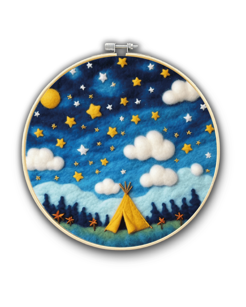 Набор для валяния картины из шерсти "Звездная ночь", EFL004