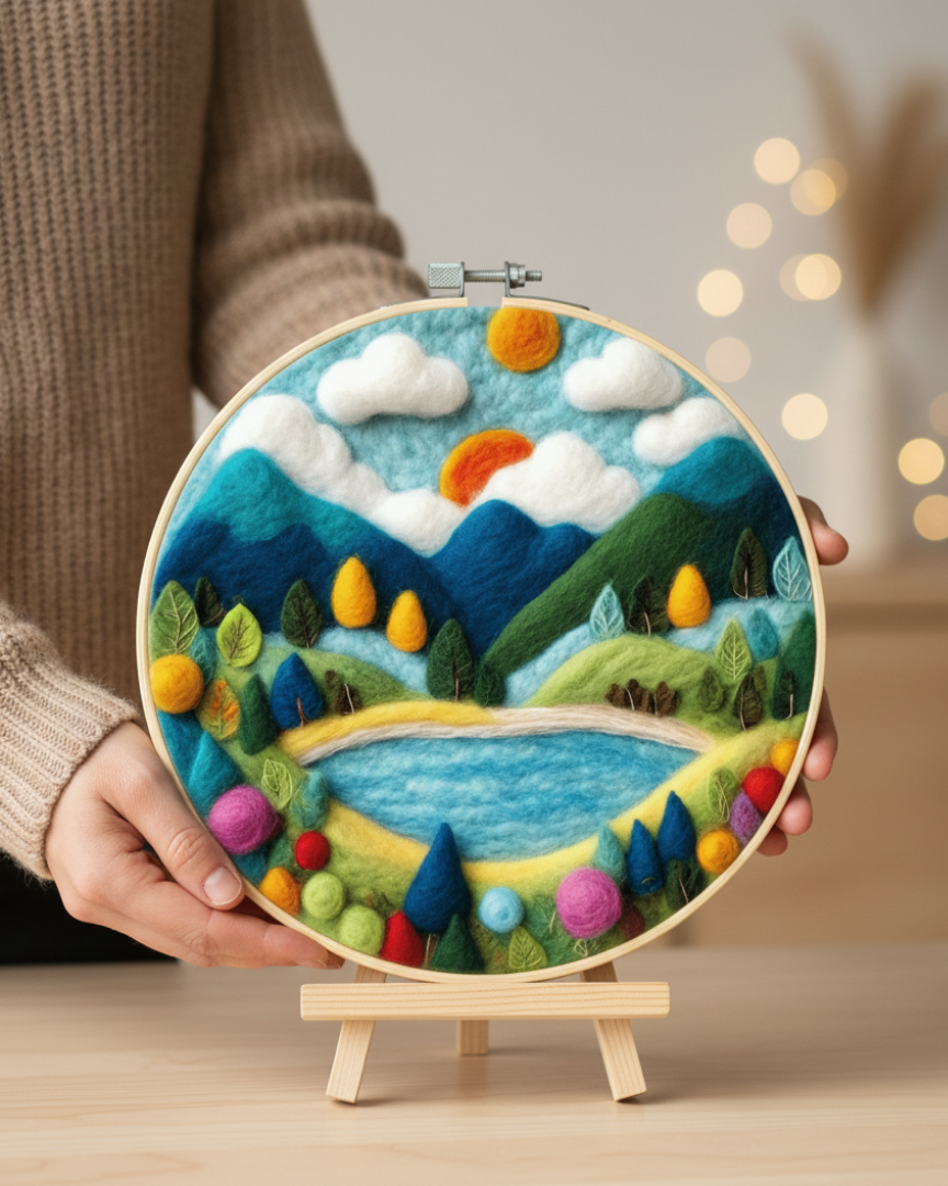 Набор для валяния картины из шерсти "Сказка горного края", EFL003 2