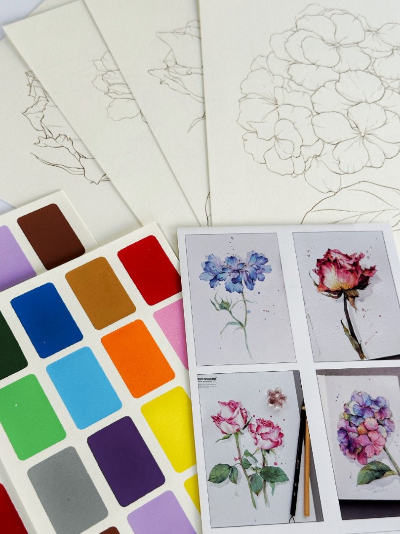 Розмальовка на водній основі  "Квіти" А4, WCOLOR2 3