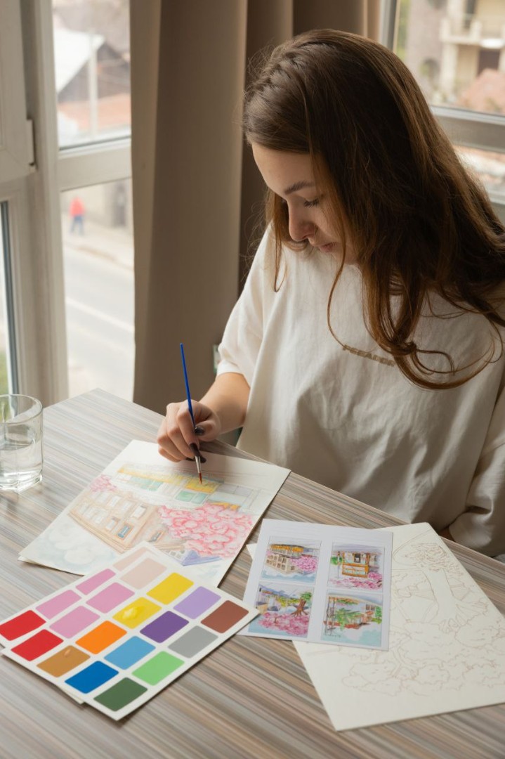 Розмальовка на водній основі  "Квіти" А4, WCOLOR2 8