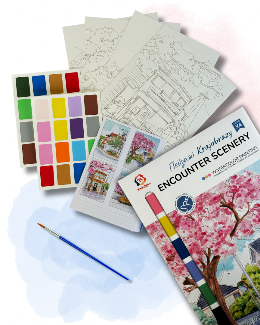 Розмальовка на водній основі  "Пейзажі" А4, WCOLOR4