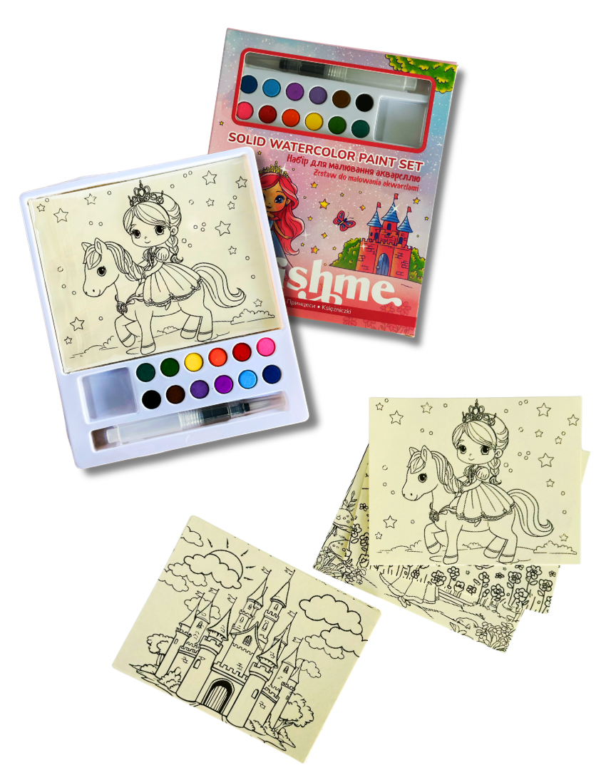 Розмальовки з сухими фарбами для дітей "Принцеси", PAINTS2 1
