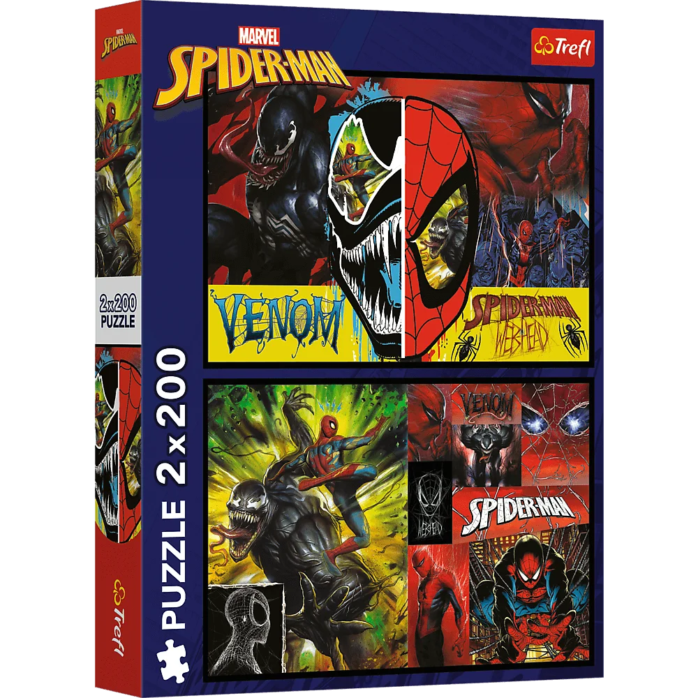 Пазлы "2x200" - Spiderman Человек-паук день и ночь, Trefl, 13314