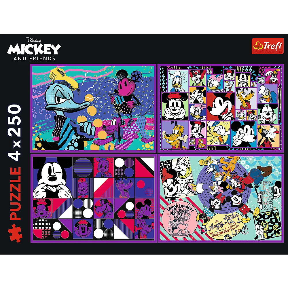 Пазлы "4x250" - Mickey&friends Серия приключений Микки, Trefl, 13308 1