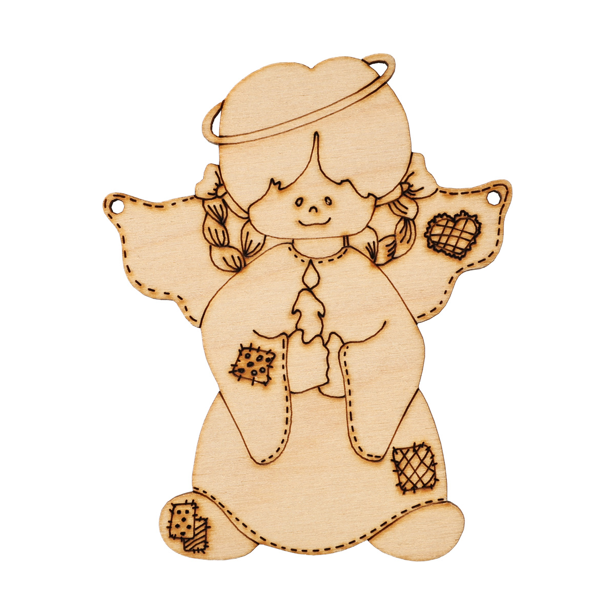 Заготівка дерев’яна "Янголятко зі свічкою" підвіс, VD061-1