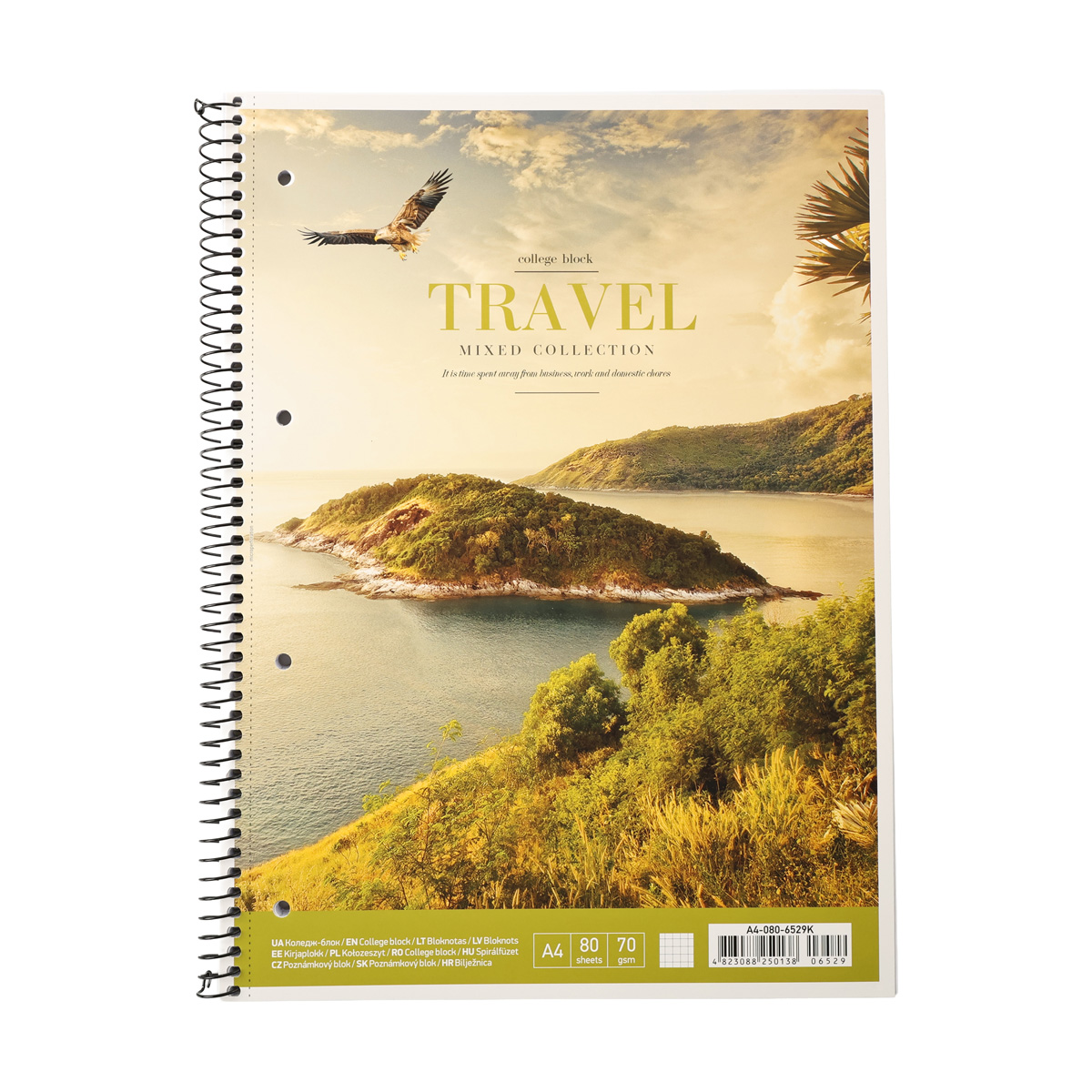 Коледж-блок А4+ 80 арк. кл., білий блок, 70г/м2, картон, ВД-лак (0138) 3