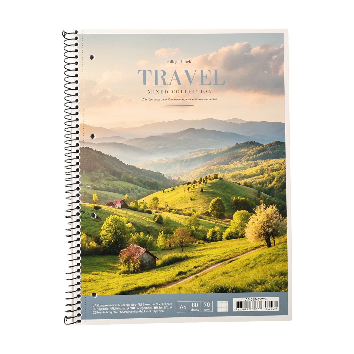 Коледж-блок А4+ 80 арк. кл., білий блок, 70г/м2, картон, ВД-лак (0138)